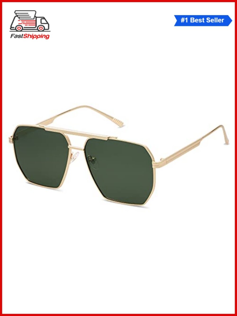 ✨SOJOS Retro Oversized Square Polarized Sunglasses Unisex Adults UV400
